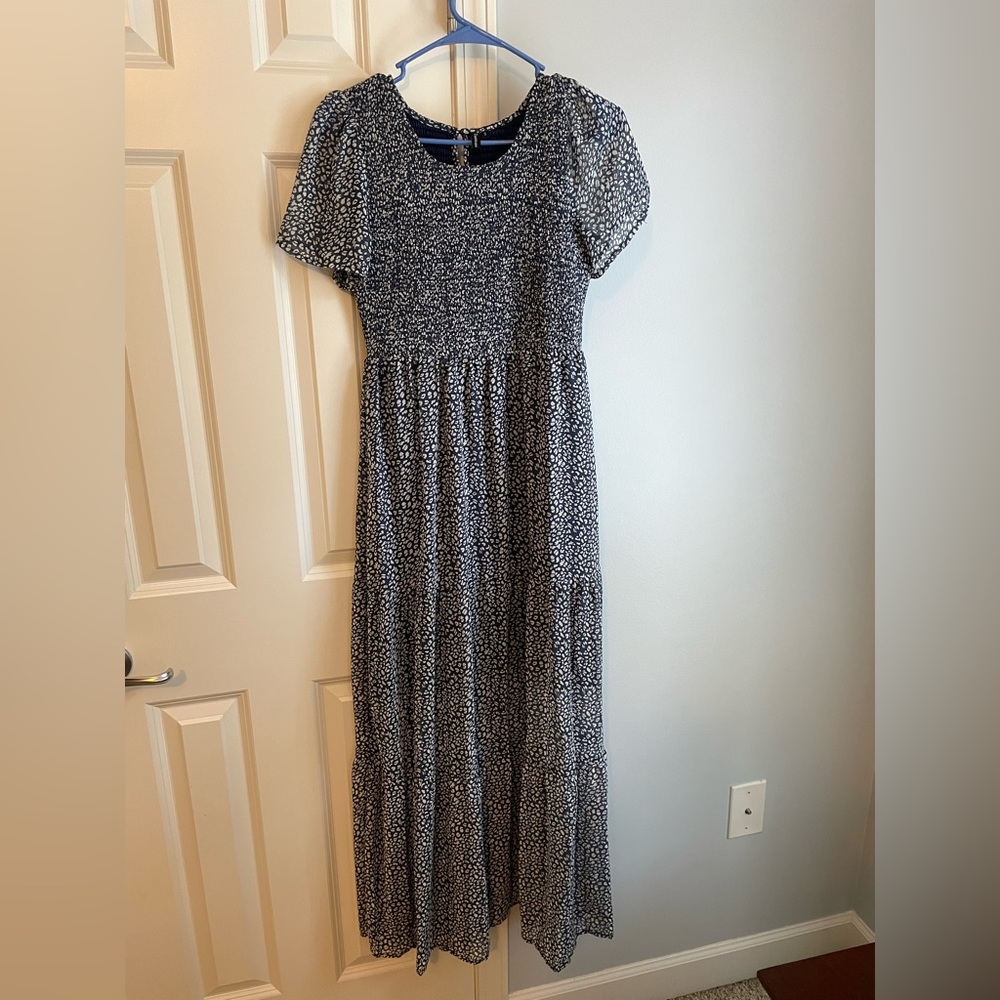 NWOT Blue and white maxi dress